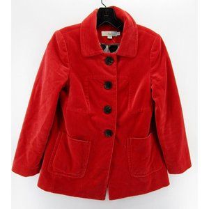 Boden Jacket 4P Petites Velour Button Up Pockets Career Preppy Lined